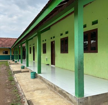 Green classroom block at Beatrice community school